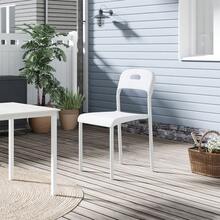LIZHOUMIL Dining Chairs Set Of 4/2/1, Stackable Modern Kitchen Chairs, Plastic Dining Room Chair With Metal Legs, Easy Assembly, Waterproof & Stain-Resistant, Suitable For Indoor And Outdoor - trắng - Xem 4