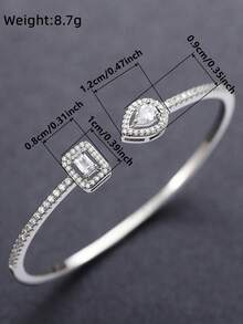 1 pieza Brazalete clásico de circonia cúbica para mujeres, regalo del Día de San Valentín, joyería de boda