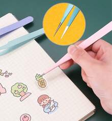 2 Piezas de Pinzas con Adhesivo, Pinzas Decorativas Lindas para Pegatinas, Scrapbooking, Vinilos, Pestañas, Electrónica, Negro - Negro - Ver 5