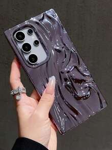 Fashionable Metallic Plated Crinkle Texture Mobile Phone Case Waterproof Shockproof Anti-Fall Scratch Resistant - Purple - View 2