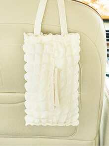 车载纸巾盒可爱格子汽车椅背挂式纸巾抽纸创意向日葵车用纸巾盒