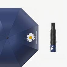 Paraguas, paraguas plegable, sombrilla, paraguas manual, parasol, paraguas de 8 varillas, paraguas manual anti-ultravioleta, paraguas de moda, paraguas plegable a prueba de viento con mango recto, paraguas plegable manual de alta calidad, 1 paraguas pequeño plegable, paraguas de viaje multifuncional con estampado de margaritas, a prueba de lluvia y viento, a prueba de sol y anti-ultravioleta, imprescindible para la escuela, viajes al aire libre portátiles, con patrón de letras, imprescindible para el entretenimiento familiar al aire libre, adecuado para la escuela, la oficina, el hogar, viajes (rosa, negro, verde, azul, azul marino) - Azul Marino - Ver 1