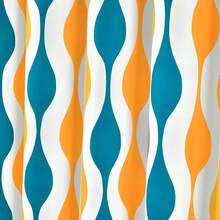 Mid Geo Shower Curtain, 72 X 72, Gold & Gray, Bathroom Decor - Turquoise & Orange - View 2