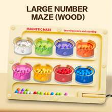 Un juguete tablero con laberinto de conteo de imanes de colores que desarrolla la motricidad fina y el control del lápiz, un juguete educativo Montessori con laberinto magnético de colores y números, un regalo ideal para niños