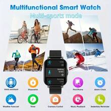 1 pieza Reloj inteligente inalámbrico para hombre y mujer, deportivo con pantalla táctil, compatible con iOS y Android, resistente al agua, correas dobles, respuesta de llamadas con un solo toque, más de 100 modos deportivos, monitorización de salud y deporte, un regalo perfecto para las fiestas.