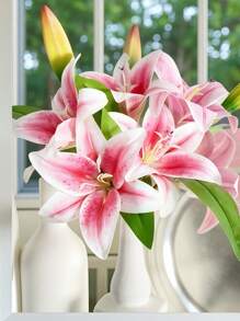 1 قطعة/3 قطع/5 قطع زهور مقلدة، نباتات مقلدة للديكور زنبق للغرفة الرئيسية وطاولة المكتب ترتيب الزهور لحفلات الزفاف وعيد الميلاد، ترتيب زهور مقلدة، نباتات مقلدة، زهور مجففة، أزهار اصطناعية