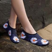 LANTROVE Fashionable Daisy Design Unisex Wading Shoes, Light And Breathable, Firm Grip, Accompany You Walking On The Beach, Quick-Drying Upper, Rubber Sole, Soft, Light And Easy To Carry - 藍色 - 查看 2