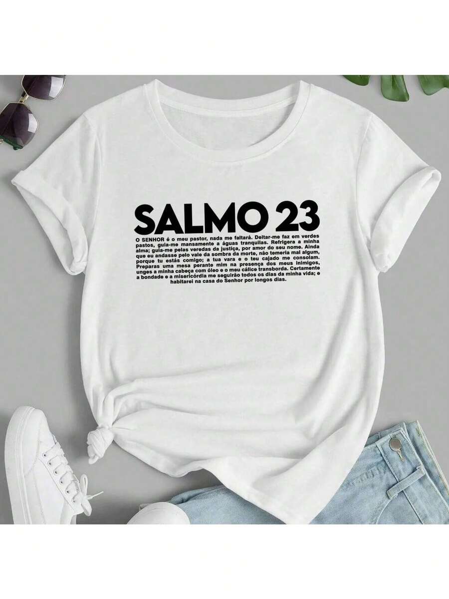 T-Shirt Psalm 23 Christian Biblical The Lord Is My Shepherd - trắng - Xem 1