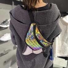 Riñonera iridiscente láser Adidas Originals unisex, bolsa de cintura casual deportiva para viajes al aire libre, bolso de hombro, bolso cruzado, bolso de pecho, pequeña bolsa GN2120 - Multicolor - Ver 3