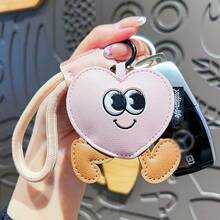 皮革奢华创意散步心形情侣钥匙扣精致小包饰女士背包装饰汽车配件 - 彩色 - 查看 5