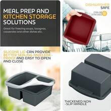 Silicone Freezer Trays With Lids, Set Of 4 - With 1cup And 2 Cup Silicone Freezer Molds For Freezing Soups, Sauces And Individual Microwave Safe - 4 gói màu xám và đỏ - Xem 6