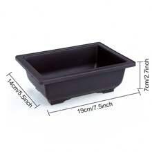 Maceta de plástico imitación Zisha cuadrada y rectangular, maceta para bonsái, contenedor pequeño para plantas en maceta, maceta para plantas suculentas