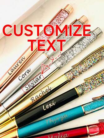 Bolígrafo personalizado con láser en oro rosa con brillo - Regalo para amantes, damas de honor, emprendedoras. Regalo ideal para maestros, compañeros de clase, colegas, entusiastas de la escritura. Adecuado para la oficina de negocios, tomar notas en reuniones, graduación/vuelta al colegio, cumpleaños y diversos regalos personalizados.