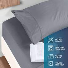 King Sheet Set - Brushed Microfiber - Soft Bed Sheets King Size Bed - Includes 1 Fitted, 1 Flat, & 2 Pillow Cases - Deep Pocket () + Luxury Comfort - 06 - 勃根地 - 查看 6