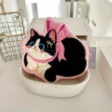 Toalla de mano de felpa de coral con diseño de gato lindo - de secado rápido, súper absorbente y suave, fácil de colgar en la cocina y el baño, toalla de mano absorbente y linda con dibujos animados de felpa de coral para la cocina y el baño, conveniente para secar en cualquier momento