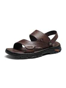 CAMEL CROWN Men's Sandals, Comfortable Soft Cowhide Leather, Breathable, Durable, Business Casual Sports Sandals For Spring And Summer. - Brown - View 1