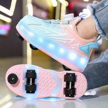 LED Light Up Roller Shoes, Removable Wheels, Leisure Sports Shoes, Quick Skating, Brakes, Ideal Gift For Boys And Girls