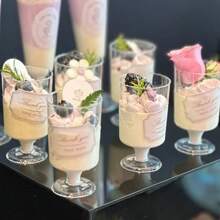 20 件迷你甜点杯、塑料布丁杯、一次性小酒杯、派对婚礼甜点、冰淇淋、开胃菜杯、适用于家庭厨房餐厅野餐婚礼派对、派对用品、餐具配件 - 彩色 - 查看 5