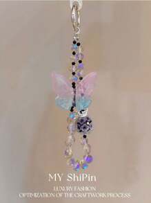 1 pieza Lujoso dije para teléfono/collar versátil de moda con mariposa de y cuentas