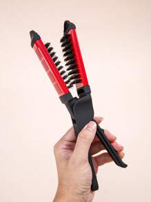 WANMEI 双面直发夹刷 - 扁平顺发和造型工具，适用于直发 - 防烫耐热直发梳，符合人体工程学握把 - 非常适合吹干、熨烫和分区 - 适合男士和青少年 - 轻巧且适合旅行 - 非常适合沙龙或家庭使用 - 打造光滑、顺滑、无毛躁造型的必备美发工具，返校日，发梳，顺发刷，球刷，迷你发刷，发刷套装，木梳