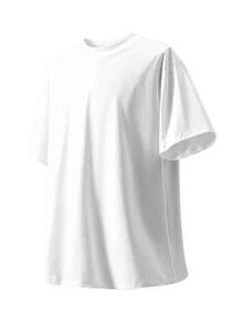 Women's Solid Color Short Sleeves, 220g Weight, 100% Cotton, Comfortable To Wear, Very Suitable For Running, Leisure Or Outdoor Entertainment, Fitness,Comfort Fit Short Sleeve Classic Cotton T-Shirt Women's Casual Short Sleeve Top - trắng - Xem 2