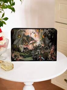 Whimsical Mushroom Printed Canvas Toiletries Bag- Fashionable Design, Zipper Closure, Foldable, Lightweight, Fade-Resistant- Perfect Gift For Bridesmaids, Teachers And Friends, Also Can Be Used As A Machine Washable Women's Makeup Bag. Back To School Book Bag, Travel Essentials, Beach Summer Vacation Travel Organizer Bag - Multicolor - View 13