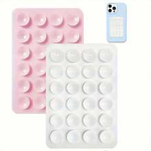 4pcs/Set Silicone Suction Cup Phone Holder, Waterproof Sticky Base Fit Most Phones, Selfie Video Universal Finger Grip, Black/White/Purple/Orange Colors; 2pcs/Set Black-Pink/White Colors