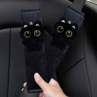 1pc Novel Little Black Cat Belt Shoulder Protector - Durable And Sturdy Fabric - High Comfort - Suitable For Most Ages