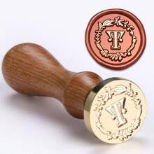 26pcs Floral Wreath & Letter Wooden Handle Stamp Set