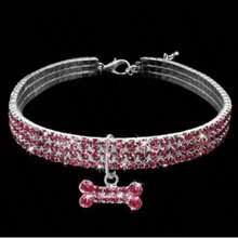 Bling Bone Pet Collar-Adjustable Necklace For Small Dogs And Cats-Cute And Fancy Accessory For Puppies-Adds Style And Glamour