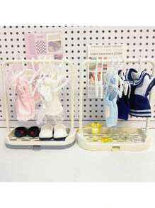 Adatto per appendini per bambole in tessuto , appendini per bambole da 20 cm, appendini per bambole di celebrità BJD, aste di supporto per abiti da 15 cm, rastrelliere per conservazione di abiti e scarpe per bambole da 20 cm, e rastrelliere per esposizione