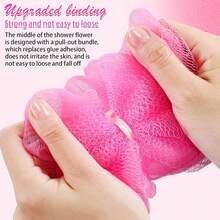 50 Pcs Loofah Sponge Bulk Mini Shower Sponge 3 Inch Loofahs Shower Pouf Mesh Shower Ball For Women Kids Men Exfoliating Bath Scrubber Travel Size Shower Gift(Pink) - Baby Pink - View 8