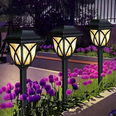 1PC/6 PCS Solar Outdoor Path Lights | Waterproof LED Landscape Lighting For Garden, Yard, Patio & Lawn | Energy-Saving Decorative Pathway Lights For Courtyard, Sidewalk & Landscaping