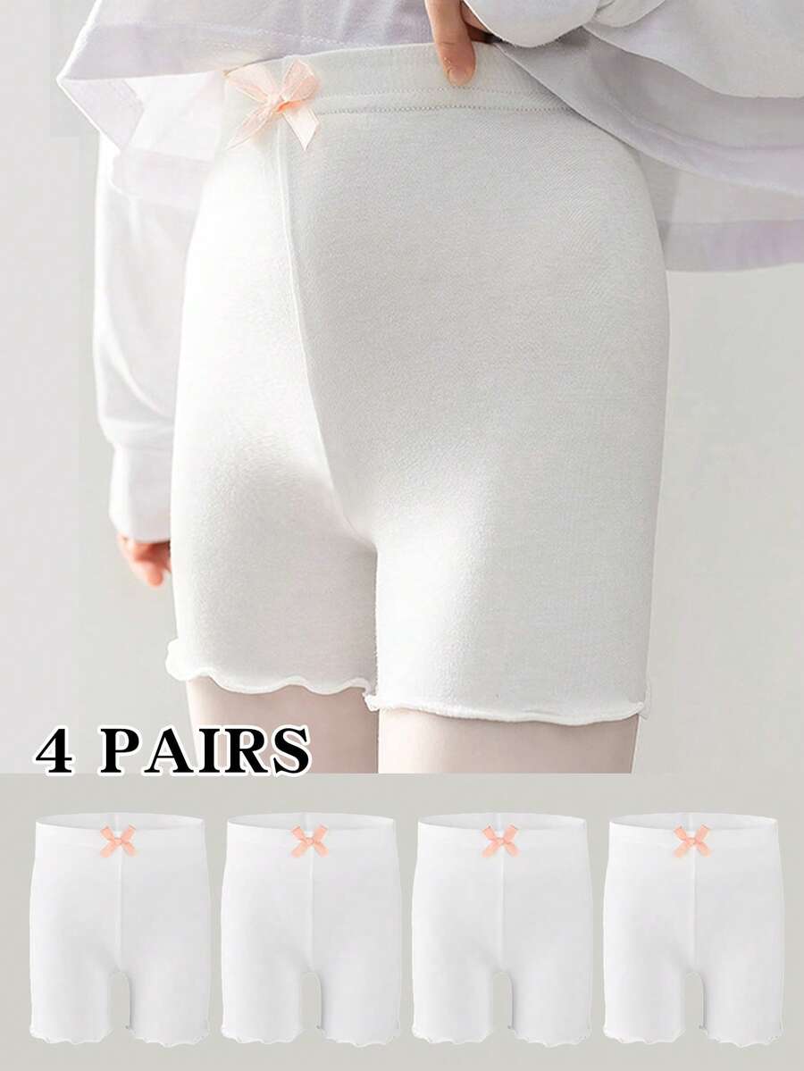 4双女婴轻盈白色紧身裤 - 防透视透气，适合春夏季 - 彩色 - 查看 1