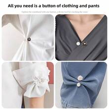 2/4 件隐形服装胸罩纽扣胸甲延长器，衬衫开衫领夹紧固件别针纽扣学校 - 彩色 - 查看 5