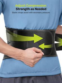 Ergonomic Waist Support Belt, Unisex Design, Easy To Wear - Black - View 4