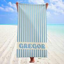 1pc Custom Name Striped Personalized Beach Towel, Retro Pool Party Towel, Soft Quick-Dry Pool Towel,Soft & Colorful For Bridesmaids, Vacation, Birthday Or Swim Club Gift,Teens Pool Towel, Bachelorette Bridesmaid Towel, Back-To-School Gift,Holiday Gift - one-size - View 9