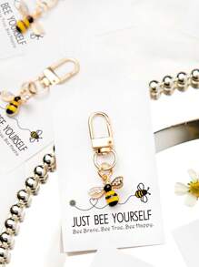 1/5/10 pièces Set de porte-clés avec phrases inspirantes, abeille, marguerite, tournesol. Ensemble de porte-clés cadeaux, multi-usage, charm de sac, pendentif de voiture, décoration de coque de téléphone, support d'écouteurs