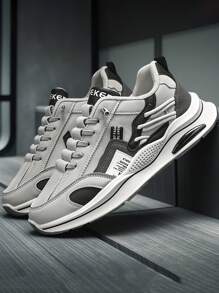 Chaussures de sport à lacets antichocs et antidérapantes pour hommes, design de marque, durables et confortables pour la course en extérieur, l'entraînement et la salle de sport, convient aux sports casual