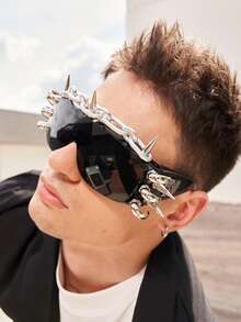 1 pieza Cadena de remaches para gafas, estilo metal hardcore, rompe la norma, úsalo y conviértete instantáneamente en un entusiasta del streetwear, ¡explosión de rock punk! - Cadena de aluminio Eagle Claw F - Ver 7