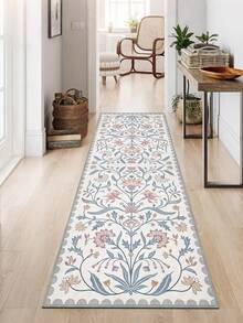 1 件法式花卉图案走廊地毯，适用于硬木地板，可用于玄关、洗衣房、走廊、卧室、厨房等场所，是四季皆宜的理想家居装饰之选。这款时尚长地毯可水洗且防滑，非常适合走廊、客厅、厨房等场所。 - 彩色 - 查看 2