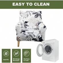 Local Delivery - Banquet Armchair Slipcover Printed Chair Covers With Arms Stretch Club Chair Slipcover Soft Armchair Sofa Covers Anti-Slip Furniture Protector For Dogs Pets Home Living Room Decor, 14 - 54 - 查看 5