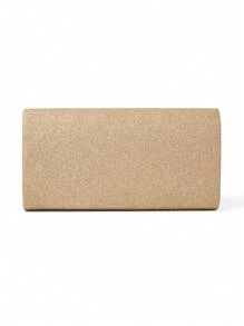 1pc Metal Bar Decor Evening Clutch Bag, With Basic Storage Function To Hold Small Items Like Phones, Lipstick, Compacts, Cards Etc. Convenient To Carry And Access. Suitable For Formal Dinners, Balls, High-End Social Gatherings. Classic Velvet Material With Unique Line Design, Elevates The Elegant Aesthetic Of Formal Outfits And Showcases Refined Taste, A Practical Accessory To Enhance Formal Attire.