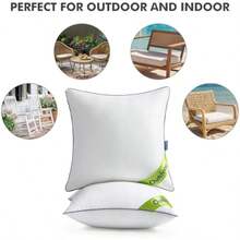 24x24 Outdoor Pillows, Pack Of 2 Water Resistant Waterproof Pillow Inserts Decorativestuffer For Sofa Couch Patio And Garden - None - View 5