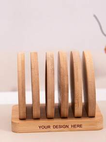 Individuell gravierter Bambus-Untersetzer-Set - 4-teilige runde Tassen- & Pflanzenuntersetzer, natürliche Holz-Tabletts für Kaffee, Biergläser, Sukkulenten & Blumentöpfe, lasergravierte personalisierte Texte oder Muster, Boho-ästhetisches minimalistisches Design, wasserbeständig, perfekt als Einweihungs- und Hochzeitsgeschenk