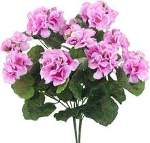 2 Pcs Geranium Artificial Flowers Pink Artificial Geraniums Bush UV Resistant Faux Geraniums Silk Flowers Outdoor Plant Geraniums For Floral Home Decor Indoor Garden Patio Grave Cemetary Vase - 粉色 - 查看 1