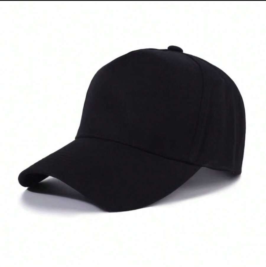 1pieza Gorra de béisbol para hombre y mujer, gorra lisa, gorra para el sol, gorra para el sol, ajustable, gorra con visera, gorra informal. - Negro - Ver 1