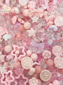 50/100g Cuentas acrílicas de colores variados, en formas de flores, lazos, estrellas y corazones, para hacer joyas, pulseras, collares, cadenas de teléfono móvil y accesorios hechos a mano