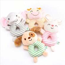 Christmas Decoration New Baby Rattle Toys Cartoon Animals Plush Infant Hand Ring Bed Toys For Newborn 0-24 Months Toddler Early Educational Toy