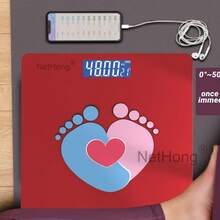 NetHong Digital Bathroom Scales 180KG Body Weight Weighing Scale Smart LED Electronic,Red - Red - View 5